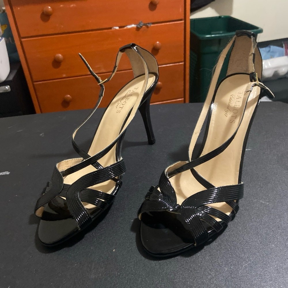 Talbots Black Strappy Heels